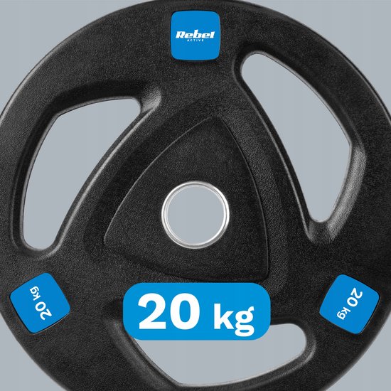 Rebel Olympic Gietijzeren Gewicht 20kg - Rubberen Coating, 51mm