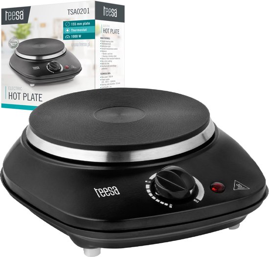 Teesa TSA0201 - Elektrische kookplaat, 1-pits, 1.000 Watt