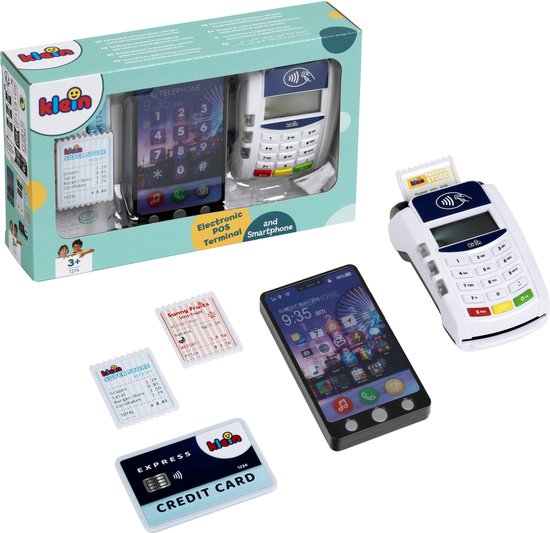 Klein Toys - PoS-terminal en Smartphone - 7-delige set - incl. licht- en geluidseffecten