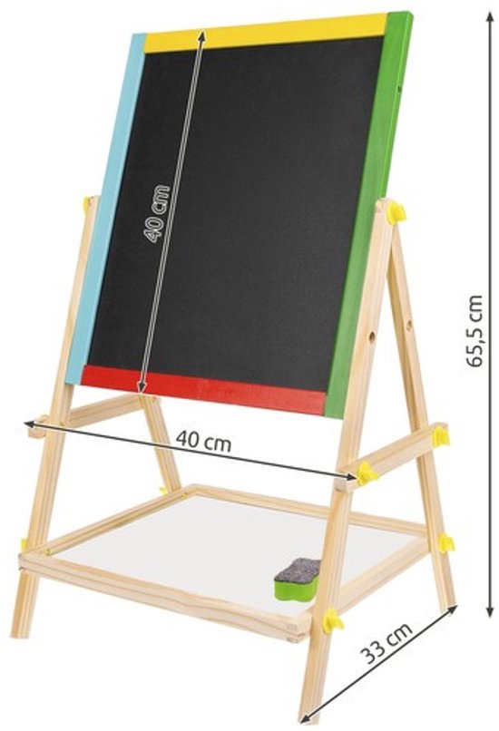 KRUZZEL Dubbelzijdig magnetisch roterend krijt- en whiteboard - Inclusief accessoires