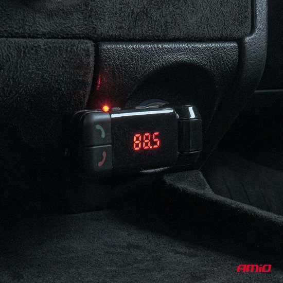 Car FM Transmitter - 2xUSB-A - 12V/24V - Bluetooth - Handsfree Bellen - Compact en Vouwbaar