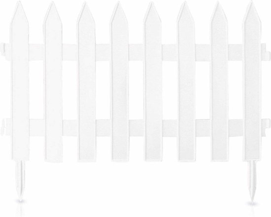 Prosperplast Tuinhekjes - 6x stuks - kunststof - 350 cm - 60 x 40 cm - wit - borderrand - tuinafscheiding