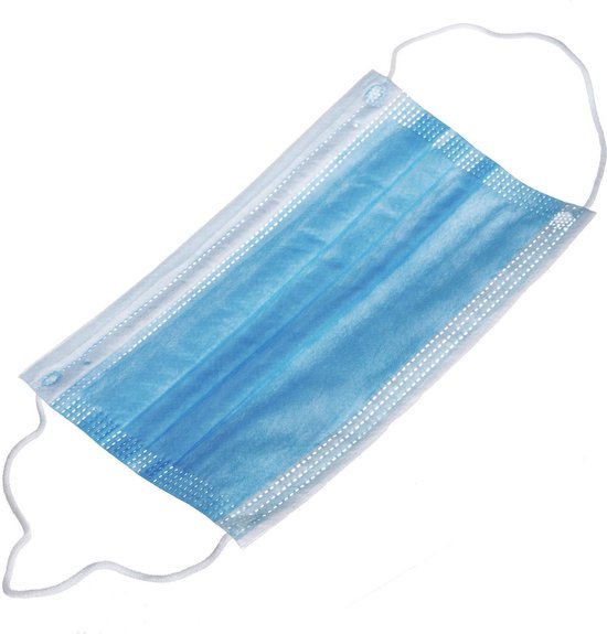 ProMedix PR-280 Medische, gecertificeerd mondkapjes CE EN 14683:2019 - set 10 stuks - blauw - BFE> 98%