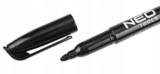 NEO 13-856 Bouwmarker Zwart Permanent Waterdicht Oliebasis 4 Stuks
