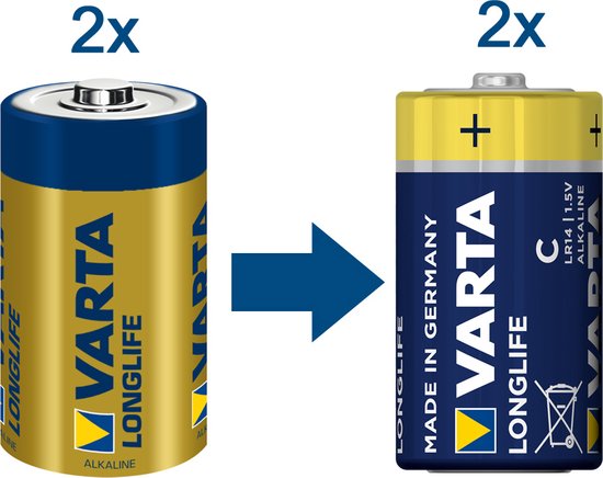 Varta Longlife Extra C Wegwerpbatterij Alkaline - 2 stuks