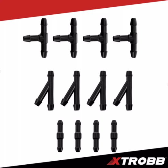Xtrobb Auto ruitensproeier reparatieset met 2 m slang, rechte koppelingen, T-stukken en Y-stukken voor lekkende sproeierleiding