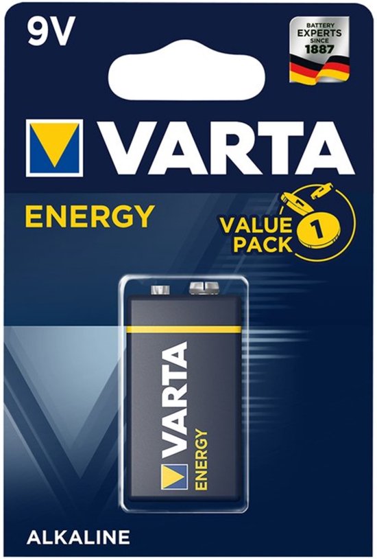 Varta Alkaline batterij - 9V blok - 680 mAh - zwart - staal
