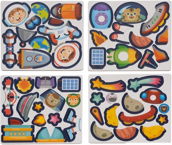 Kruzzel Magnetische Puzzel - Ruimte - 50 Magneten & 6 Kaarten