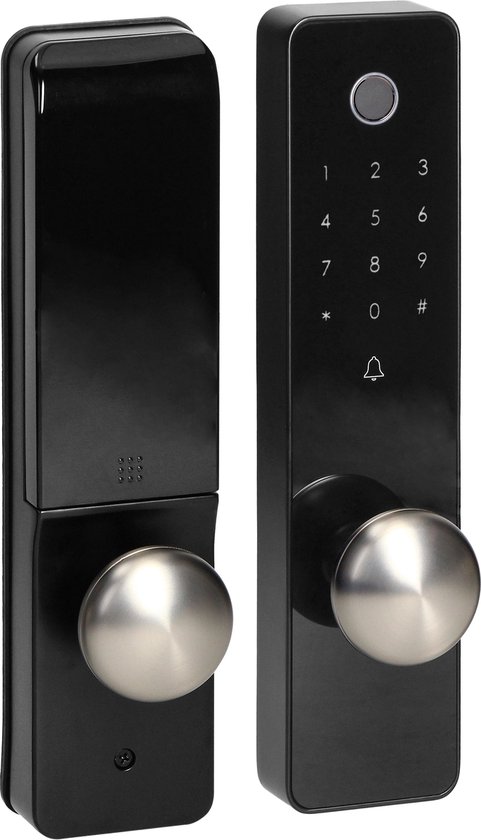 ORNO -Slim deurslot met vingerafdruklezer en codeslot, IP44, lang ,Bluetooth / Code / Vingerafdruklezer