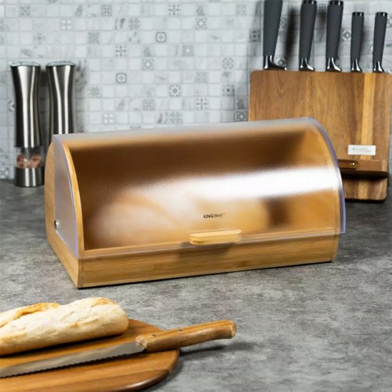 Kinghoff 3216 - Broodtrommel - Bamboe - Acryl - 39x28x18.5 cm - 20 liter