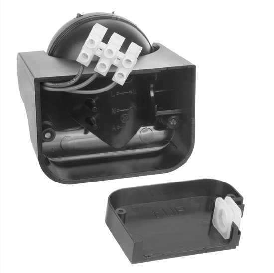 Maclean MCE358 GR - Bewegingsmelder - Infrarood PIR bewegingsmelder - IP44 - bereik 12m max. belasting 800/1200W - Grijs