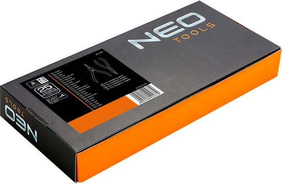 NEO borgveertangenset 4 delig, inleglade, voor borgveren 19-60mm