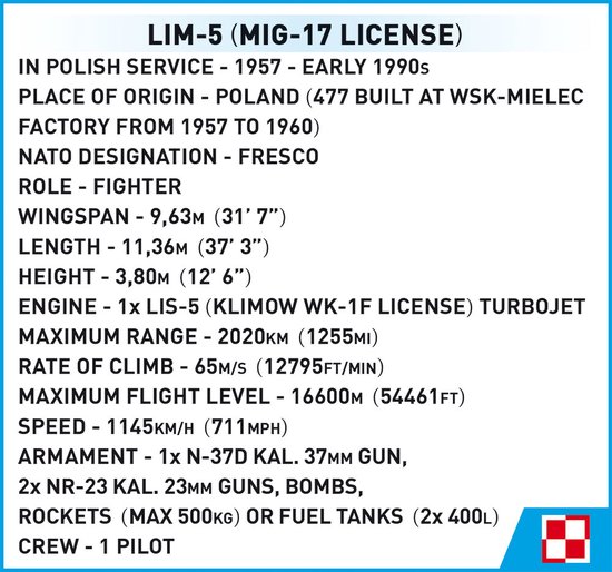 COBI  5824 LIM-5 Polish Air Force 1959