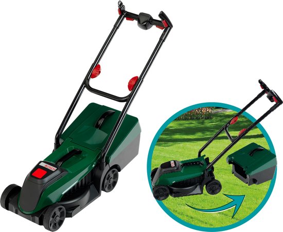 Klein Toys Bosch tuin grasmaaier deluxe - incl. bijpassend geluid en verwijderbare gras opvangbak - groen