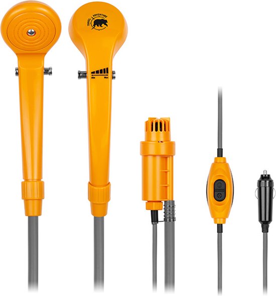 Tracer CampPump 12V Elektrische Camping Douche - Campingdouche - Draagbare Douche - Kampeerdouche - Oranje