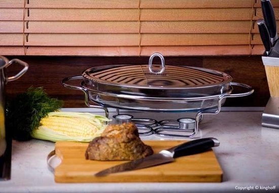 Kinghoff 1411- Warmhoudschaal - Rechaud - rond - 3.2 liter