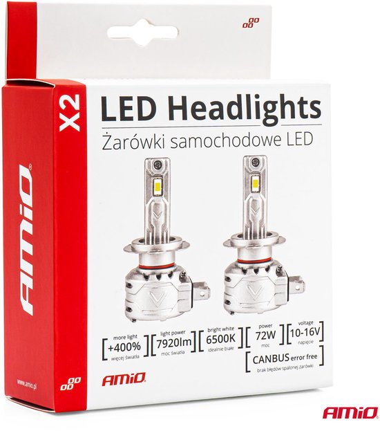 AMiO LED Mistlichten X2-serie H8/H9/H11/H16 Wit