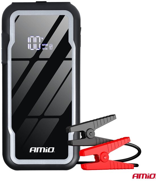 AMiO Portable 3-in-1 Jump Starter LED Powerbank – 12V 12Ah – 1600A – Compact en Krachtig