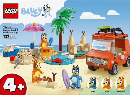LEGO® Bluey: Bluey's Autorit naar het Strand, Bouwset - 11202