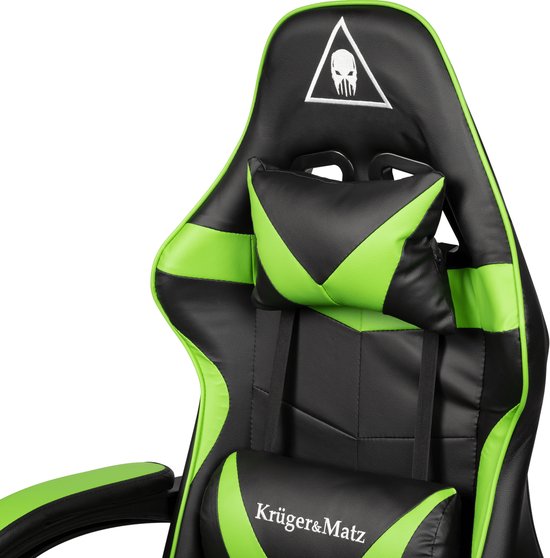 Krüger&Matz KM0790GREEN - Warrior GX-150 gaming stoel, groen-zwart