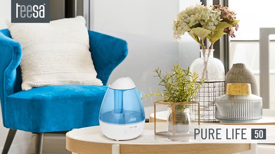Teesa PURE LIFE 50 Serie - Ultrageluid Luchtbevochtiger - 2,2L - Stille Werking - LED Lamp 7 Kleuren