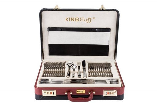 KINGHOFF 3561 - luxe bestekset koffer - 72 delig - 12 persoons - Modern bestek