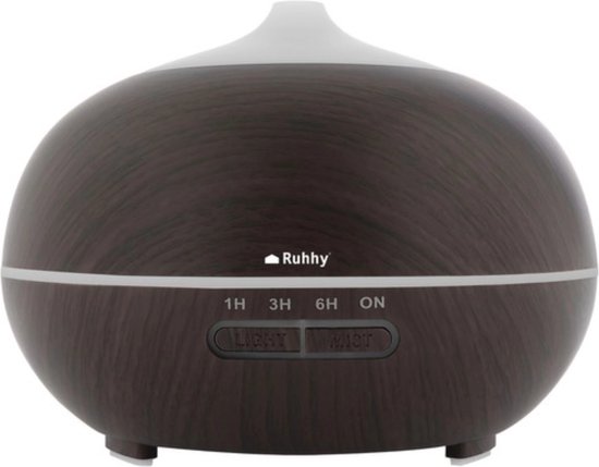 Ruhhy Aroma Diffuser - 400ml Luchtbevochtiger met Ionisator en LED Lamp
