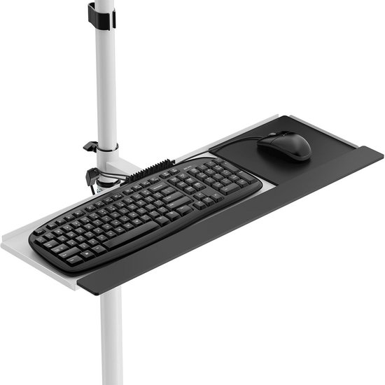 Maclean professionele Monitorstandaard - mobiel computerwerkstation op wielen - Pc-monitorstandaard houder 17-32 -, max 20kg, MC-793