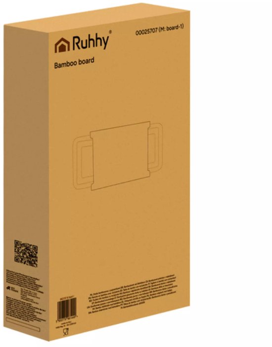 Trizand Ruhhy Bamboe snijplank met 2 uittrekbare RVS bakjes 40 x 28,5 cm voor overzichtelijk koken