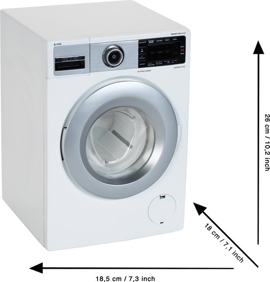 Klein Toys Bosch speelgoed wasmachine - incl. realistische functies - incl. bijpassende geluiden - wit