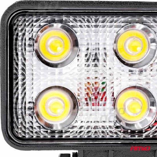 AMiO Krachtige Werklamp AWL02 6 LED FLAT 9-60V Verstraler Spot Robuust Offroad