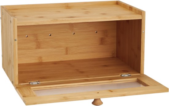 KLAUSBERG Bamboe Brooddoos Met Acryl Front - 35,5x24x18 cm - Natuurlijke Broodopslag - KB-7923 - Broodtrommel - Brood vershouddoos