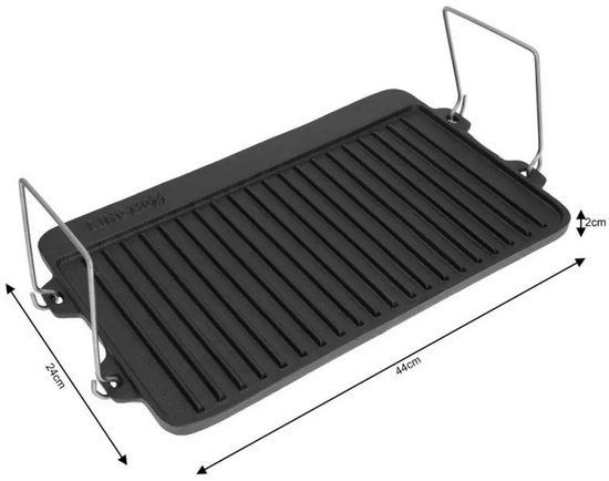Kinghoff KH-1262 - 44x24 cm - grillplaat omkeerbaar - Gietijzeren