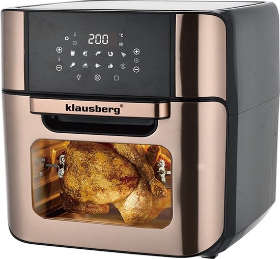 Klausberg KB-7598 - Elektrische Heteluchtfriteuse - 12 Liter - 1800W - Roosterfunctie