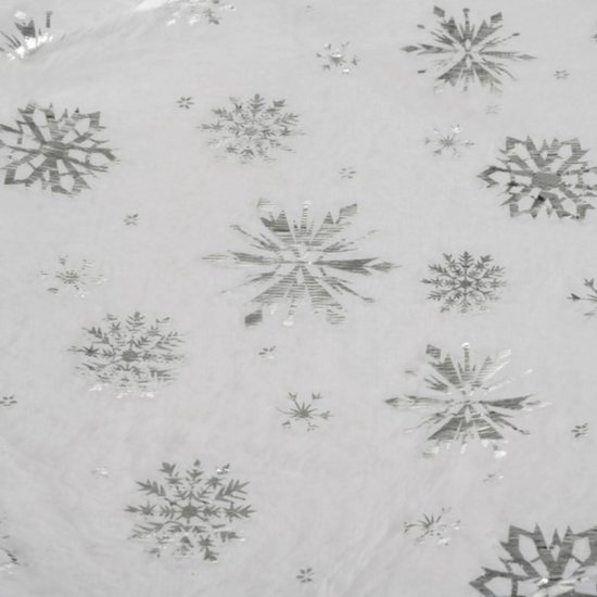 Ruhhy Kerstboommat 78cm - Decoratief met Zilveren Sterren en Sneeuwvlokken