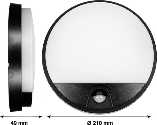 AGAT Buitenlamp met Bewegingssensor – Tuinverlichting – Buitenverlichting met IP54 - Muurlamp / Wandlamp buiten IK08 - Antraciet