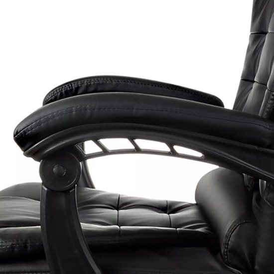 Malatec Bureaustoel – Zwart – Ergonomisch – Verstelbaar – Voetsteun – Kunstleer