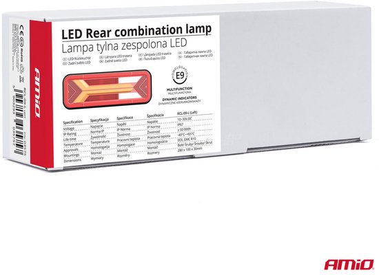 AMiO RCL-09-L Dynamische LED Achterlicht – Links Multifunctionele Vrachtwagenverlichting Aanhanger Bus Achterlamp