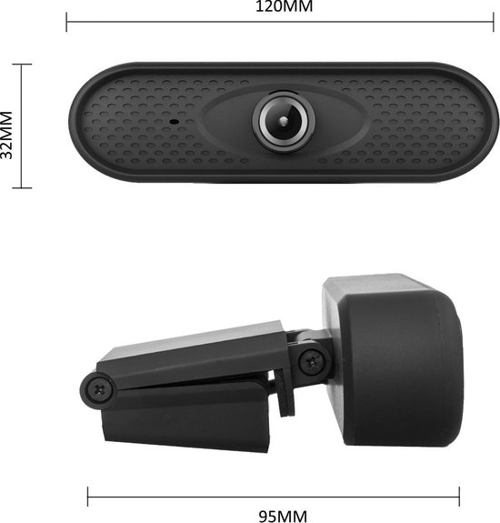 USB-webcam met microfoon en bevestigingsclip Full HD 1080P computercamera PC thuiskantoor 25 fps 1,7 m kabel NanoRS RS680