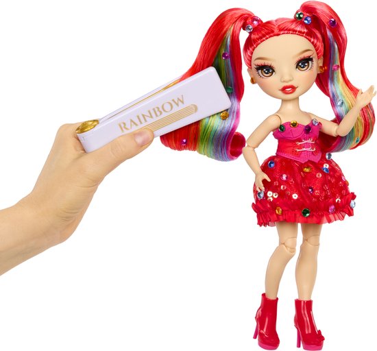 Rainbow High Be Dazzling-modepoppen - Vivienne Rouge (rood) met bedazzle-tool en glinsterende strass-steentjes