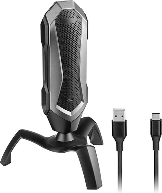 Tracer RGB spider gaming en content creatie microfoon - Geschikt voor streaming podcast en Youtube video - 360 graden rotatie- Fast touch mute - Bedraad type C