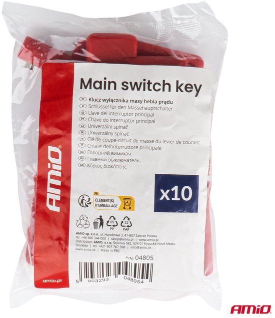 Main Switch Key Set 10 Stuks Reserve Sleutels voor Massa Schakelaar