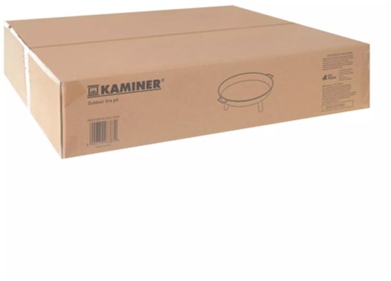 Kaminer Ronde vuurschaal 80 cm zwart met 3 poten en handgrepen voor tuin of terras
