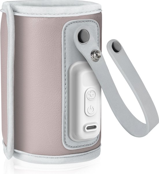 Lionelo Thermup GO - draagbare flessenwarmer met USB aansluiting - roze