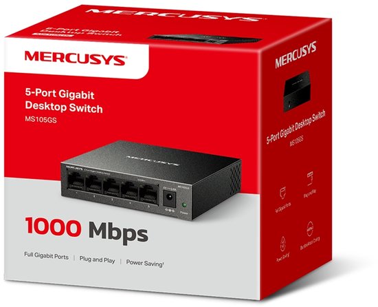 Mercusys MS105GS - Netwerkswitch - Unmanaged - Gigabit Ethernet - 5-Poorten