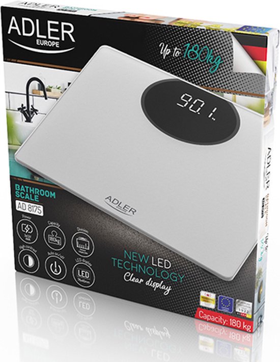 adler AD 8175 - Personenweegschaal - met Led display - 180 kg