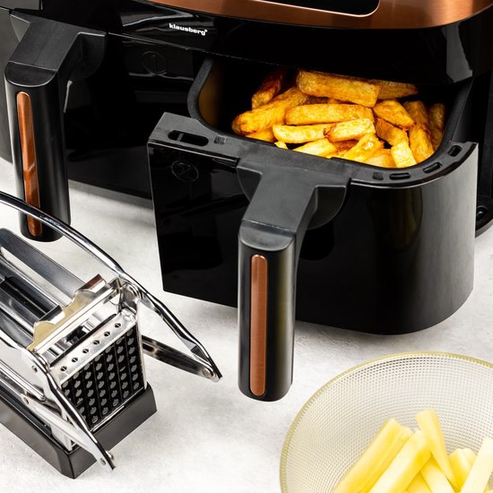 Klausberg KB-7589 - Dubbele Heteluchtfriteuse - 2x4.5L - Digitaal - Gezond Koken