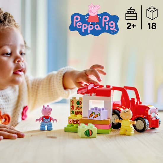 LEGO DUPLO Peppa Big Tractor en Marktkraam Dieren Speelgoed voor Peuters - 10468