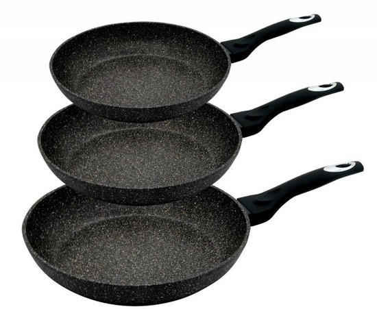 Klausberg 7290 - koekenpannenset - Ø22 cm & Ø24 cm & Ø28 cm - Marmer/keramisch - Zwart