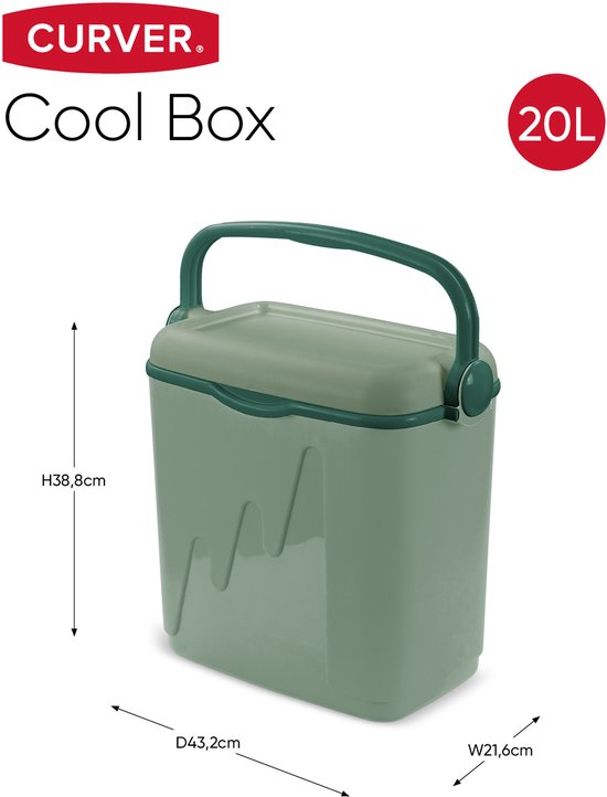 Curver Koelbox 20L - 43.2x21.6x38.8cm - Groen